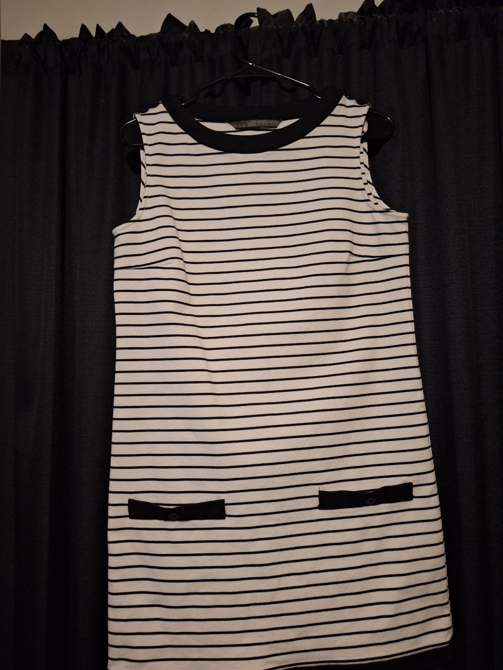 NWOT ZARA Classic Black & White Striped Sleeveless Shift Dress